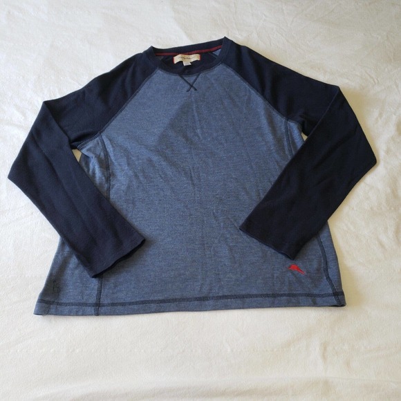 Tommy Bahama Other - Tommy Bahama Baseball Tshirt Crew Neck Long Sleeve Blue Size Medium Blue Fleece